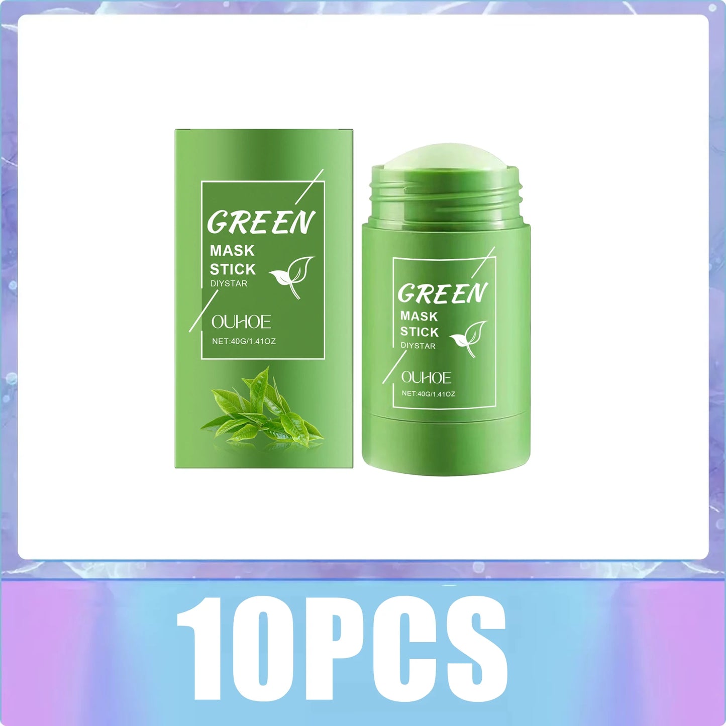 Green Tea Solid Mask Stick Remove Blackhead Shrink Pores Deeply Cleansing Blemish Black Dots Smoothing Moisturizing Facial Mask