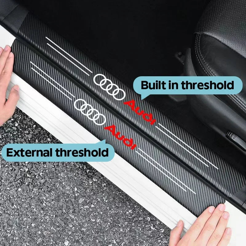 Audi Carbon Fiber Car Door Sill Protector Stickers