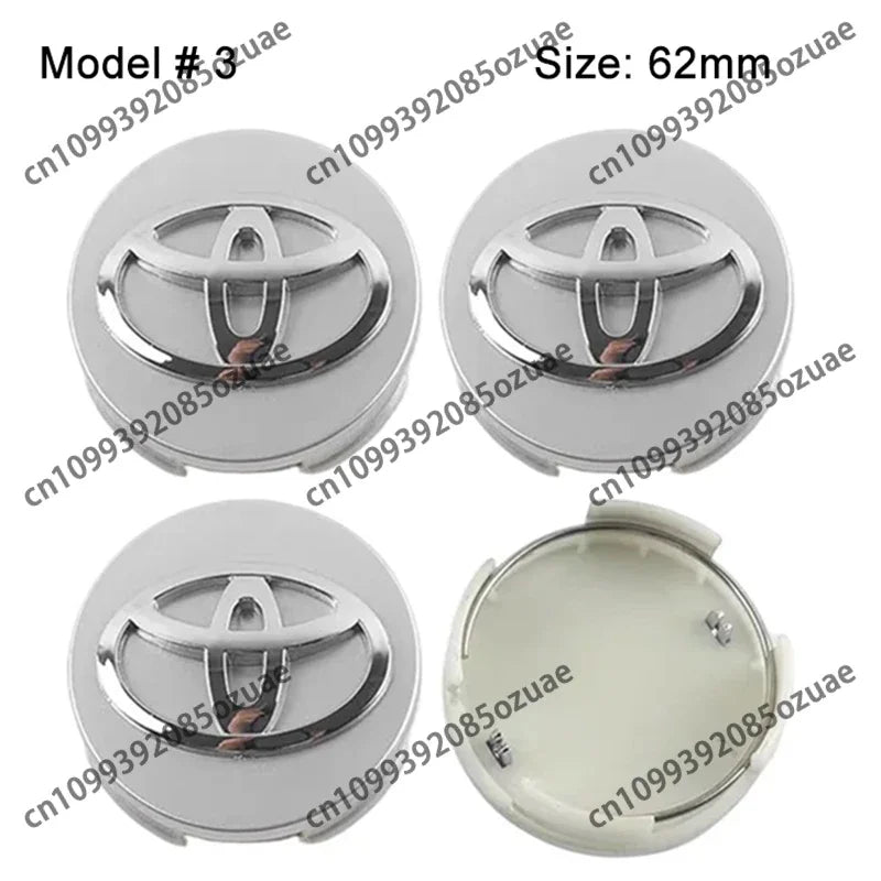 4Pcs 62mm 57mm Car Wheel Center Hub Caps Cover Badge Accessories For Toyota Prado Yaris Hilux Verso Fortuner Supra Corolla Camry
