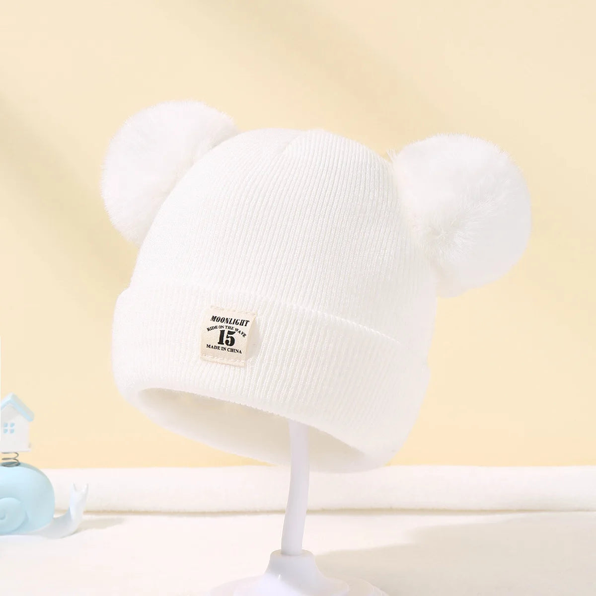 Baby Pom Pom Knit Beanie - Solid Color Winter Hat for Boys and Girls - photo 7