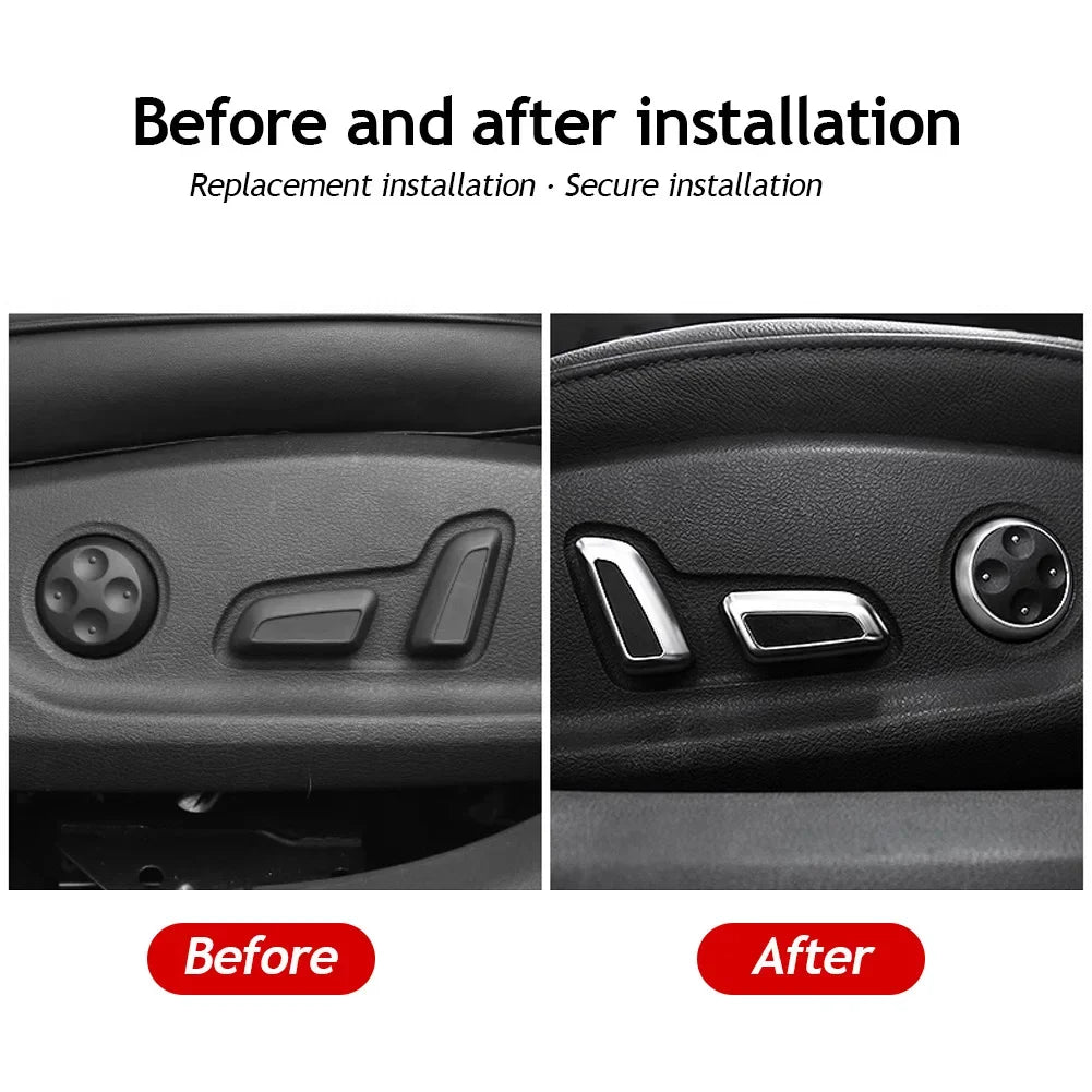 6Pcs Car Seat Adjustment Button Switch Cover Knob Trim for Audi A3 A4 A4L B8 A5 A6 A6L C6 C7 A7 Q3 Q5 Q5L Car Accessories