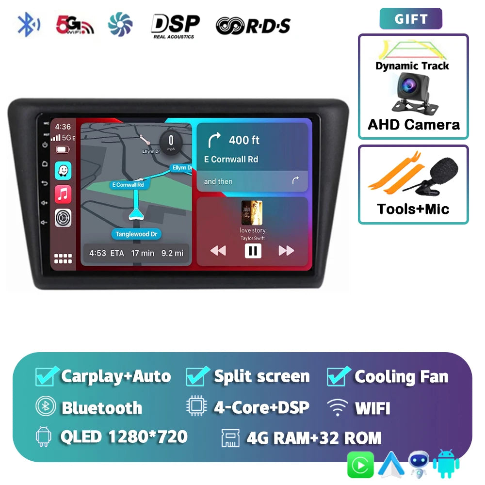 Android 16 Carplay Car Radio For VW Skoda Rapid 2013 2014 2015 2016 2017 2018 2019 Seat Toledo 2015 - 2018 GPS Multimedia Stereo