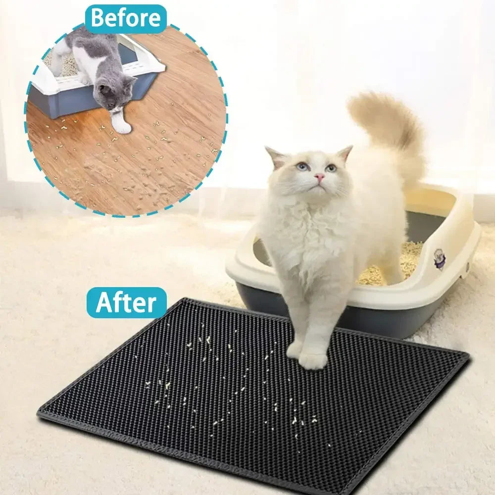 Double Layer Cat Litter Mat - Waterproof Washable Sand Pad – photo 2