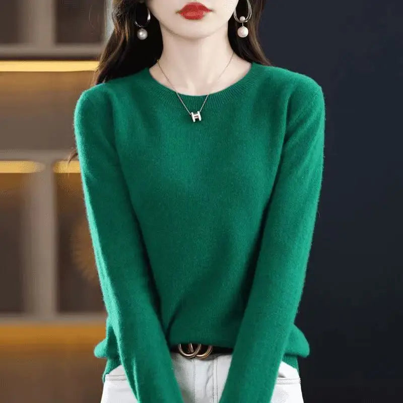 Women's Soft Knit Crew Neck Sweater, Basic Jumper