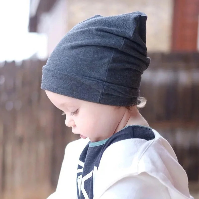 Kids Solid Knit Beanie 0-4 Years - Windproof Hip Hop Cap - photo 3