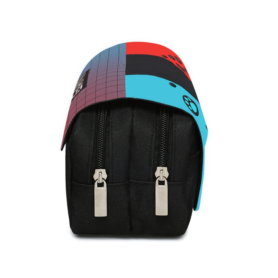 Games Console Double Layered Flip Pen Case For Boy/Girls Best Gifts 2D Cartoon Teenagers Pen Bag School Supplies For Children