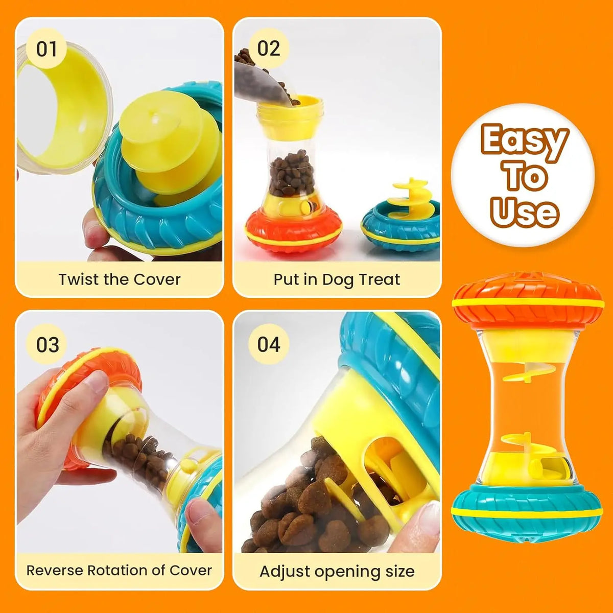 Treat-Dispensing Puzzle Ball for Dogs - Slow Feeder Toy – photo 6