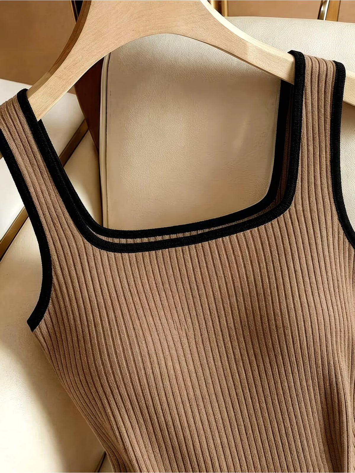 Women's ribbed square neck bodysuit set — view 5 of 20