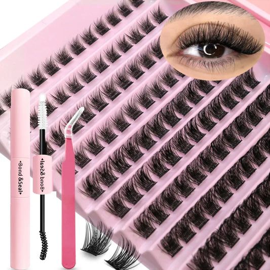 DIY Eyelash Extension Kit - Individual Lash Clusters, Bond & Seal