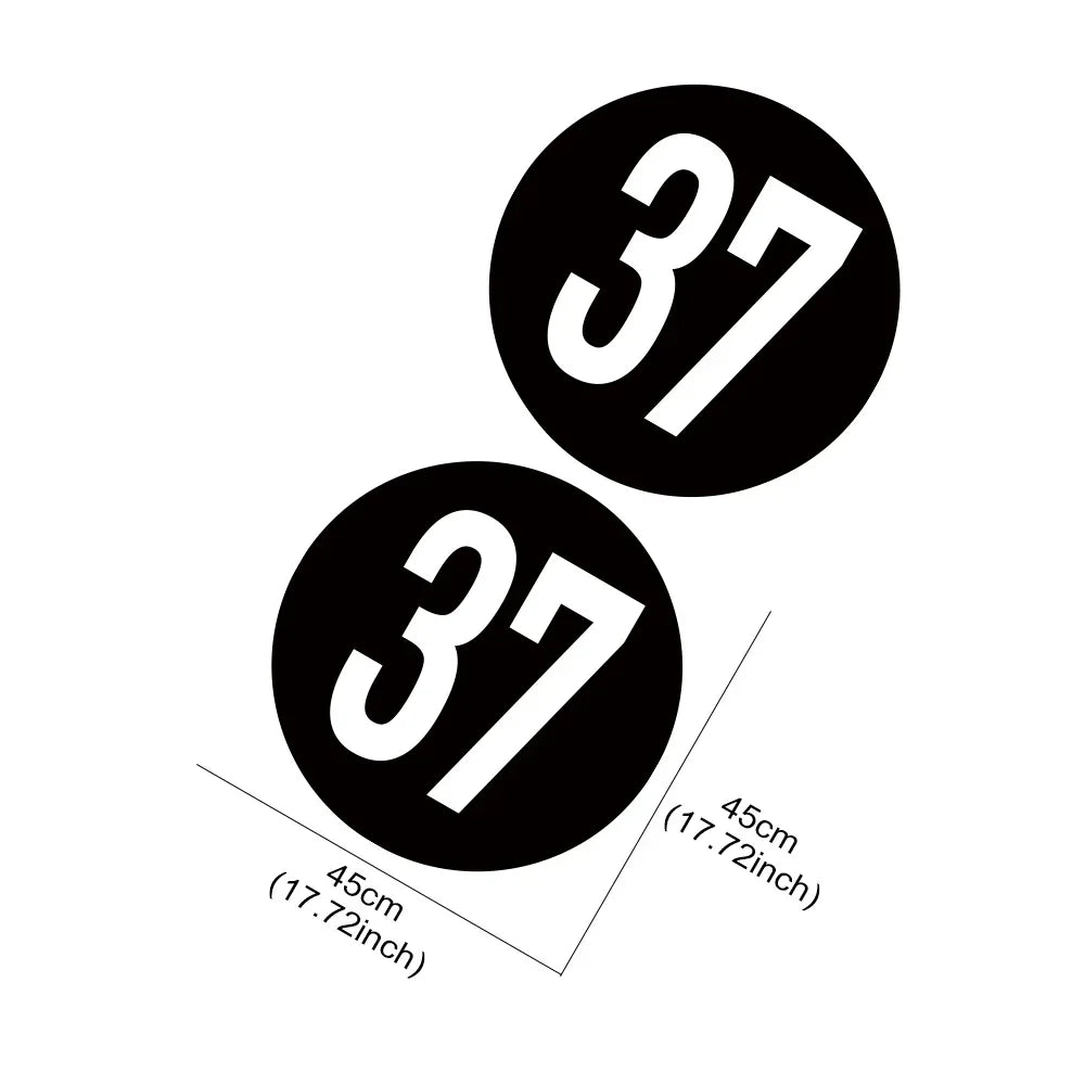 Car Door Side Number 37 Racing Decal – Compatible with MINI Cooper Countryman, Clubman, F55 F56 F60 R55 R56 R60 R61
