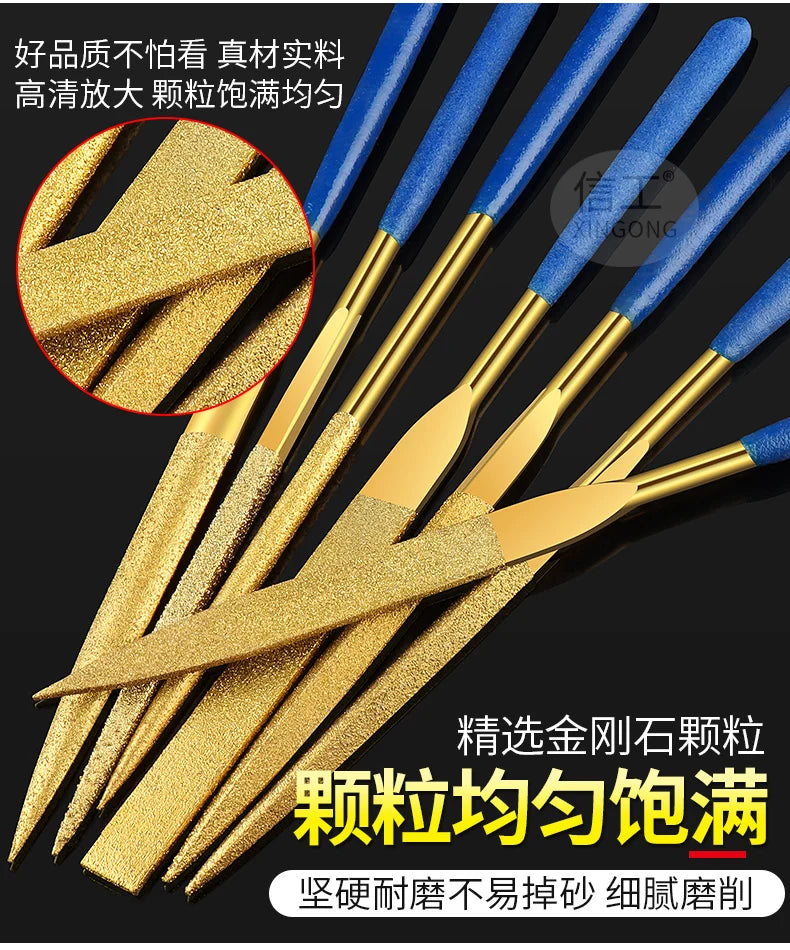 Diamond File, Titanium-coated File, Metal Jade Grinding Tool Set