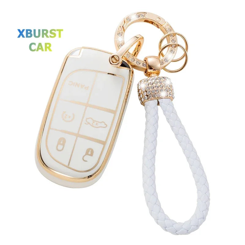 5-Button TPU Key Fob Cover for Jeep, Dodge, Chrysler
