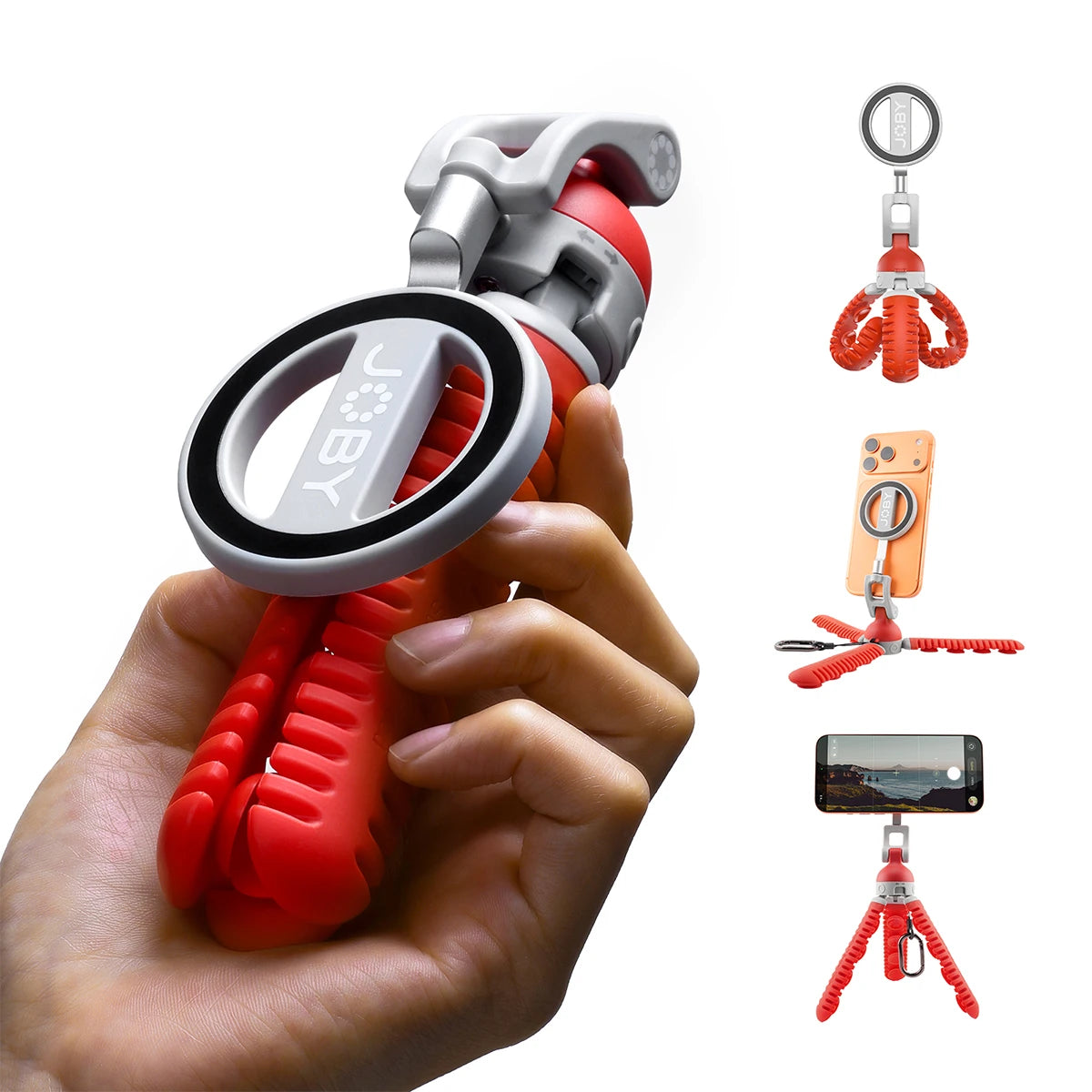 JOBY PZ01 Flexible Phone Tripod Aluminum Alloy Magsafe Adapter Ring Magnet Mini Octopus Tripods for iPhone Travel Vlog Tiktok
