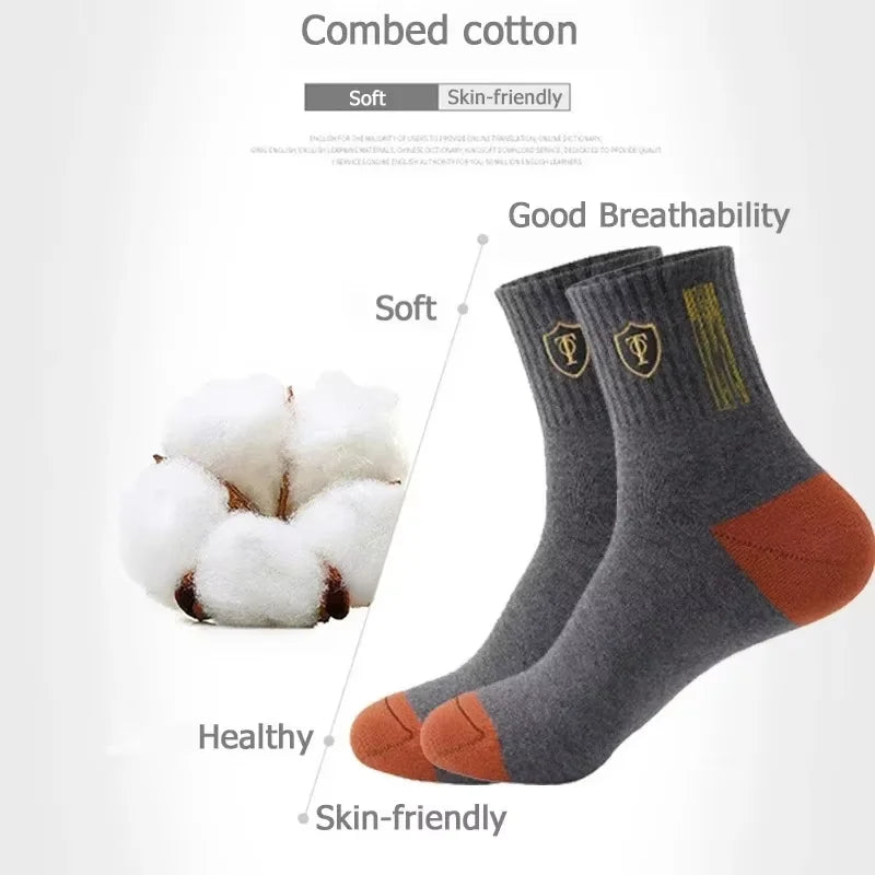 Men's Cotton Blend Crew Socks, 5 Pairs