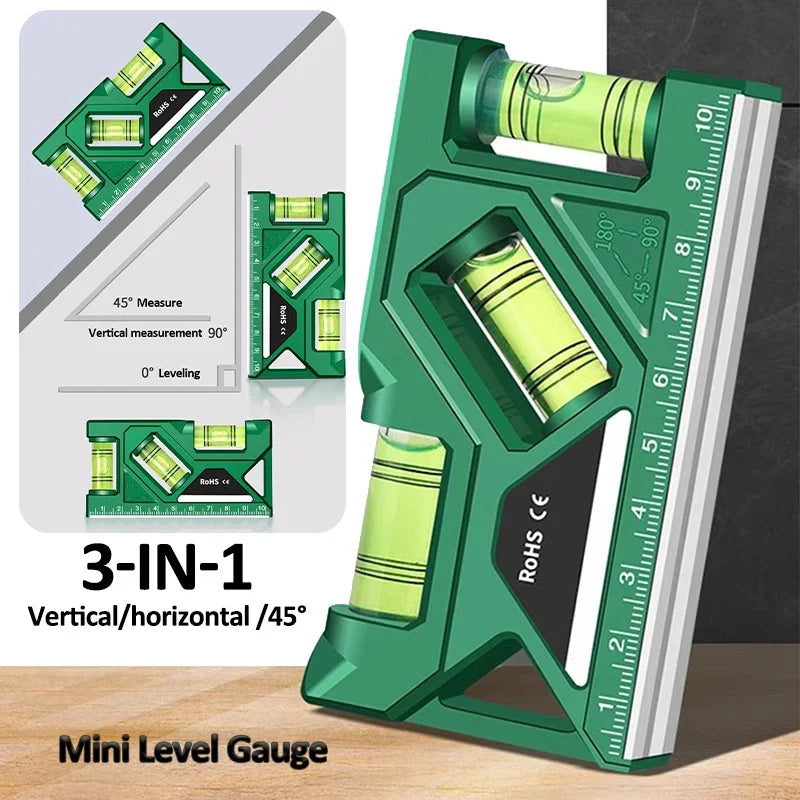 Mini Level Gauge High-precision Horizontal Vertical Measure Metric Ruler Protractor Home Portable Magnetic Pocket Level Gauge