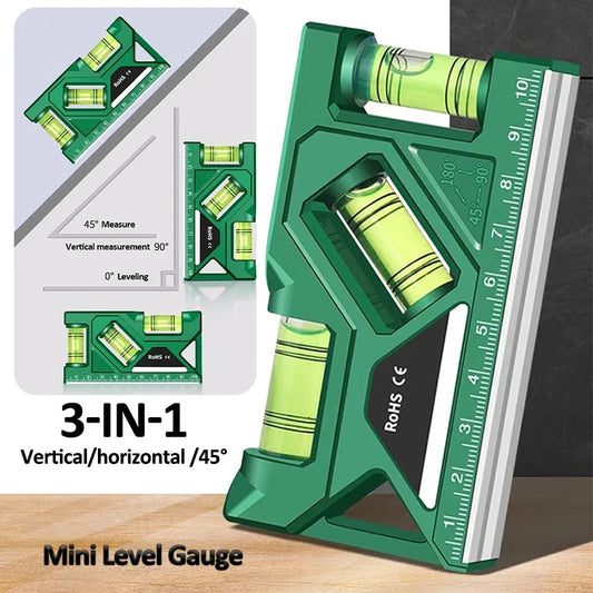 Mini Level Gauge High-precision Horizontal Vertical Measure Metric Ruler Protractor Home Portable Magnetic Pocket Level Gauge