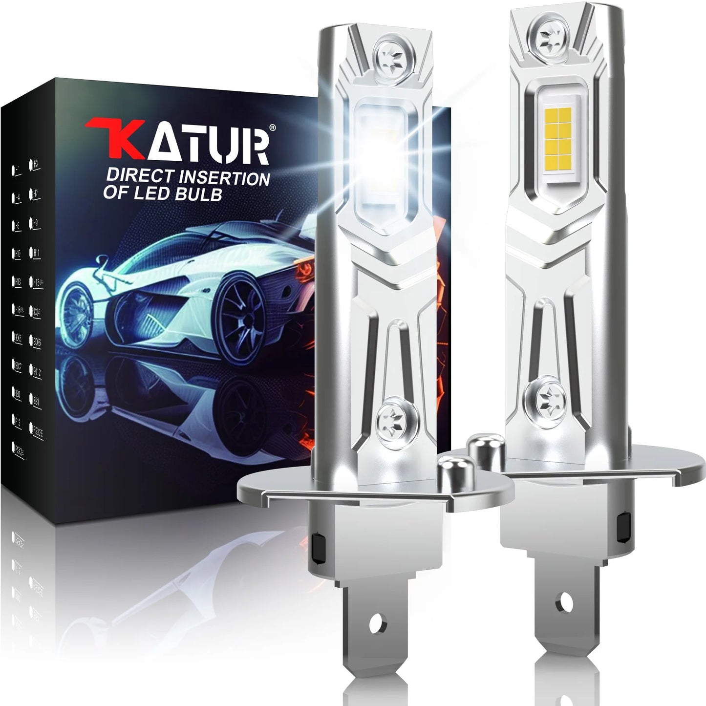 2Pcs Canbus LED Light Bulb H1 LED Headlight Mini Size Design Wireless Fanless For Car LED Lamp CSP Chips 16000LM White
