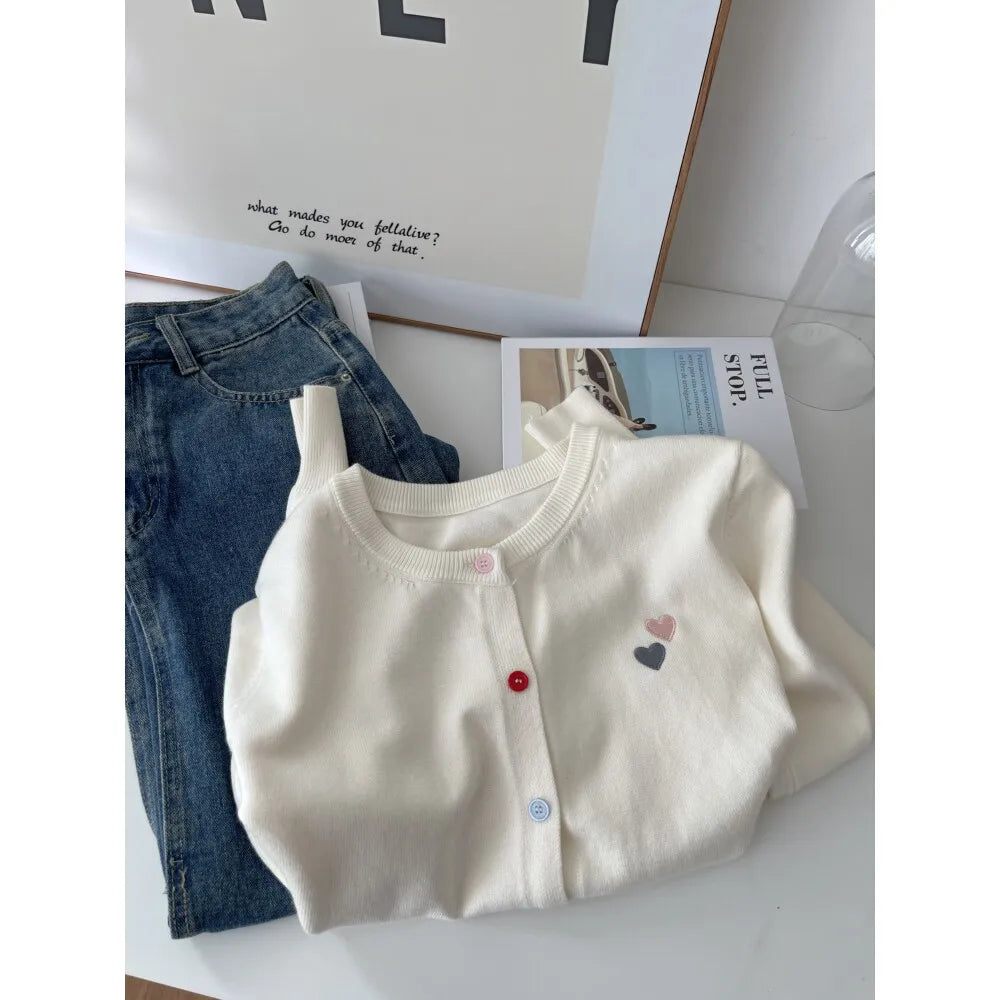 Women's Embroidered Knit Cardigan - Colorful Button Long Sleeve Sweater - photo 10
