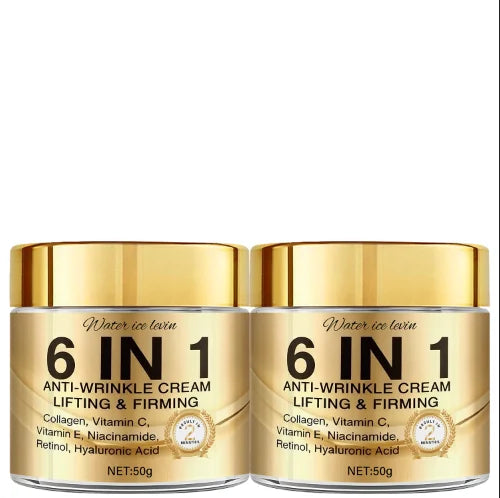 Water Ice Levin 6-in-1 Anti-Wrinkle Face Cream 50g – Collagen, Retinol & Hyaluronic Acid | Lifting, Firming, Whitening & Acne Control | CPNP Certified