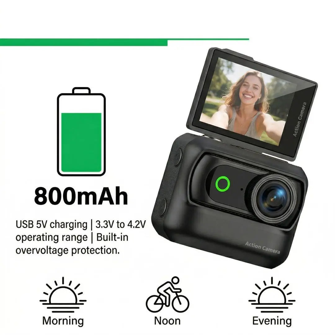 ANSVICAM 4K POV Camera — Magnetic Anti-Shake Vlog Cam with Case