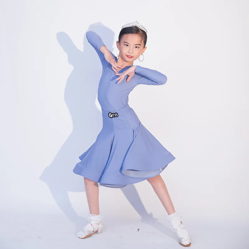 Girls long-sleeve Latin competition dress