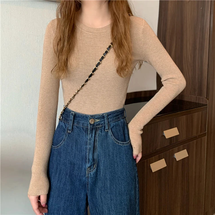 Women's basic knit pullover, crew neck jumper — view 18 of 20