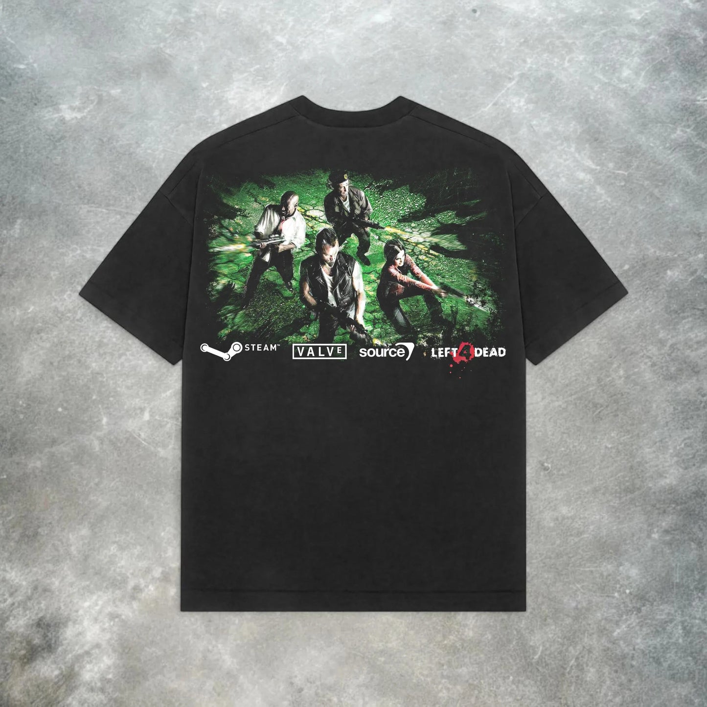 Left 4 Dead Valve Tee  Retro Y2K Zombie Shooter Video Game T-Shirt Summer Men's and Women's Loose and Breathable T-shirt Top