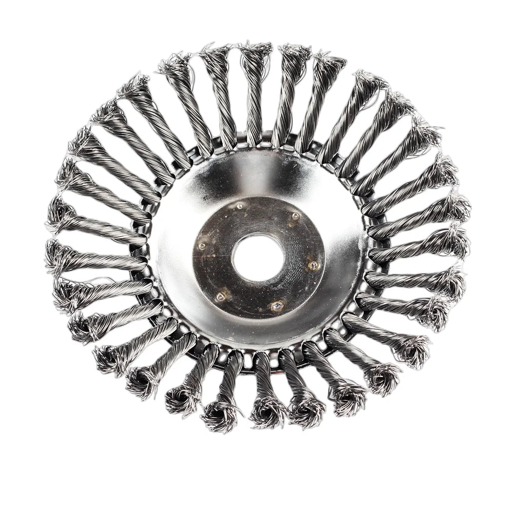 Upgraded 6/8 inch weed brush cutter head lawn mower universal lawn mower head wire wheel brush garden trimmer head