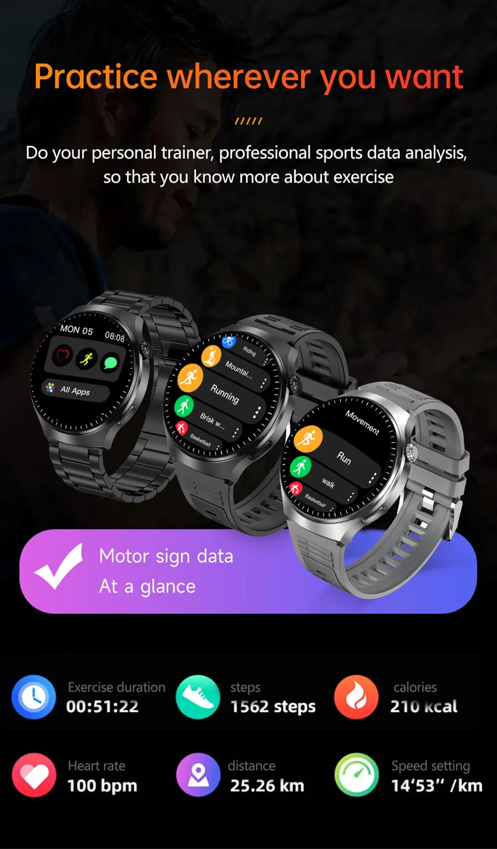 G.L Wear 2026 New Men's Smart Watch HD Display Health Tracking Bluetooth Calling Voice Assistant Sports Smartwatch