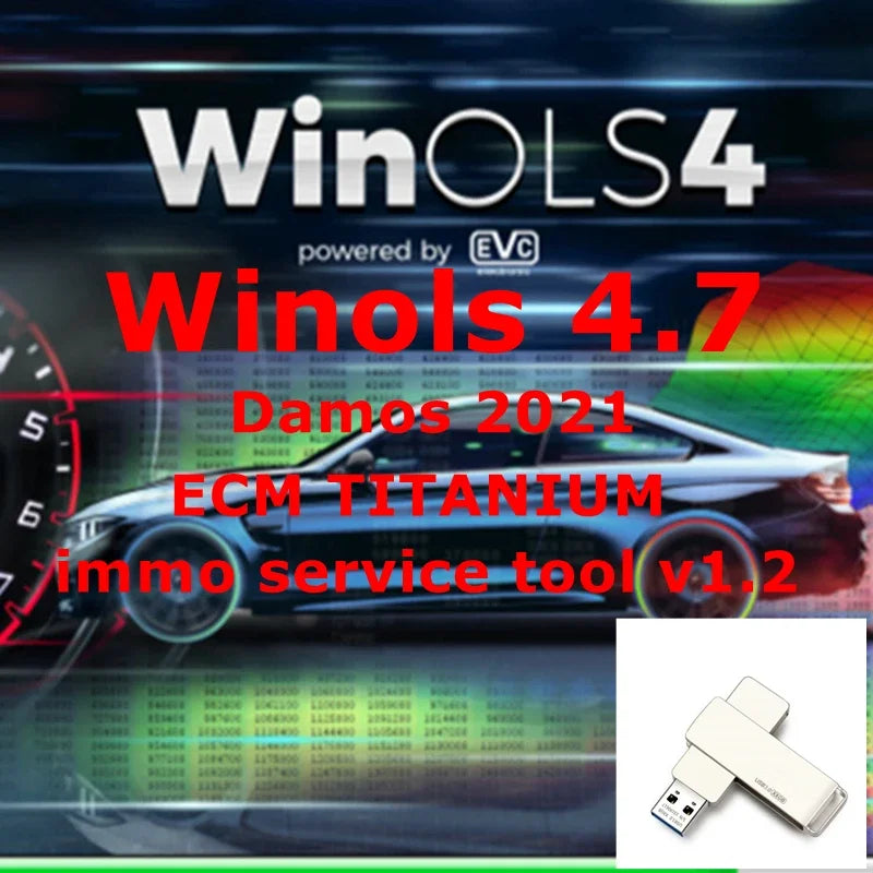 2026 Hot WinOLS 4.7 Auto Repair Software with Damos 2021 Files ECM Titanium 26100 Immo Service Tool V1.2 Auto Repair Software