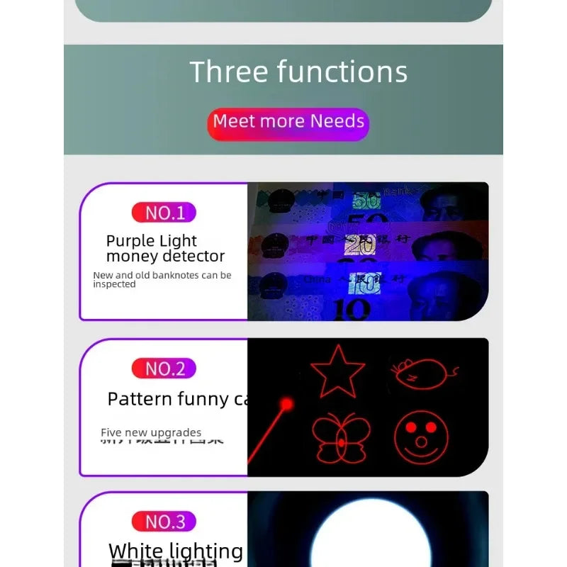 Multifunctional Upgraded USB Rechargeable Infrared Cat Toy, Laser Projection Interactive Cat Stick, Pet Toy Supplies