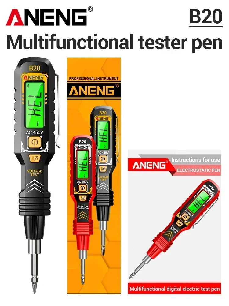 ANENG B20 Voltage Pen screwdriver dual head  11V~ 450V AC Voltage DetectionSmar Screwdriver Dual-use Slotted Cross Meter tools