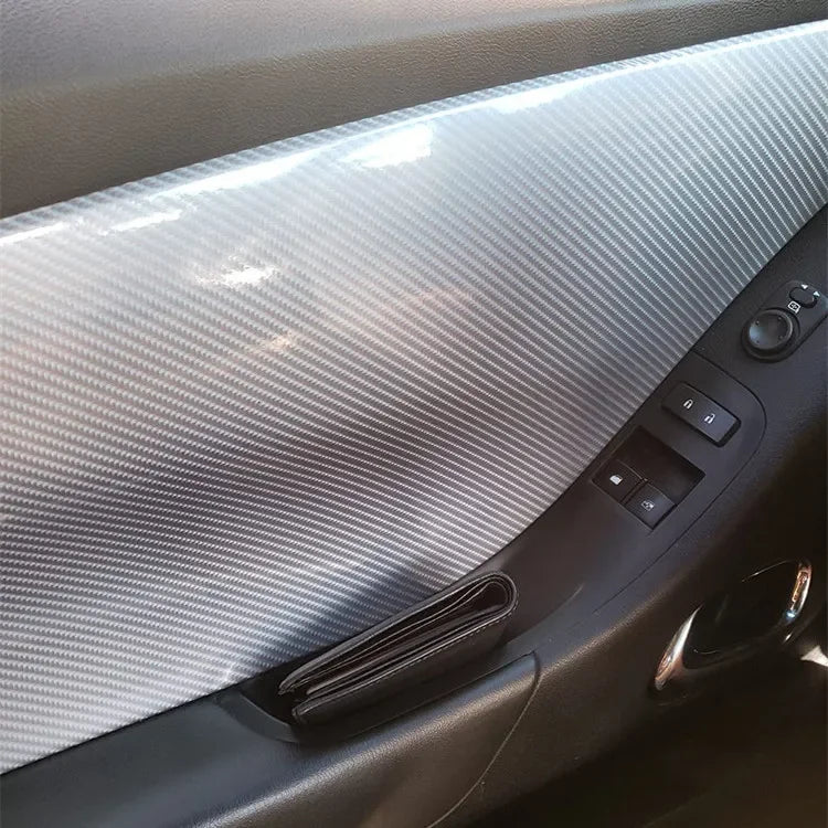 Self-Adhesive Silver 6D Carbon Fiber Vinyl Film for Car Wrapping DIY Styling Sheet Roll Auto Hood Roof Decorative Stickers