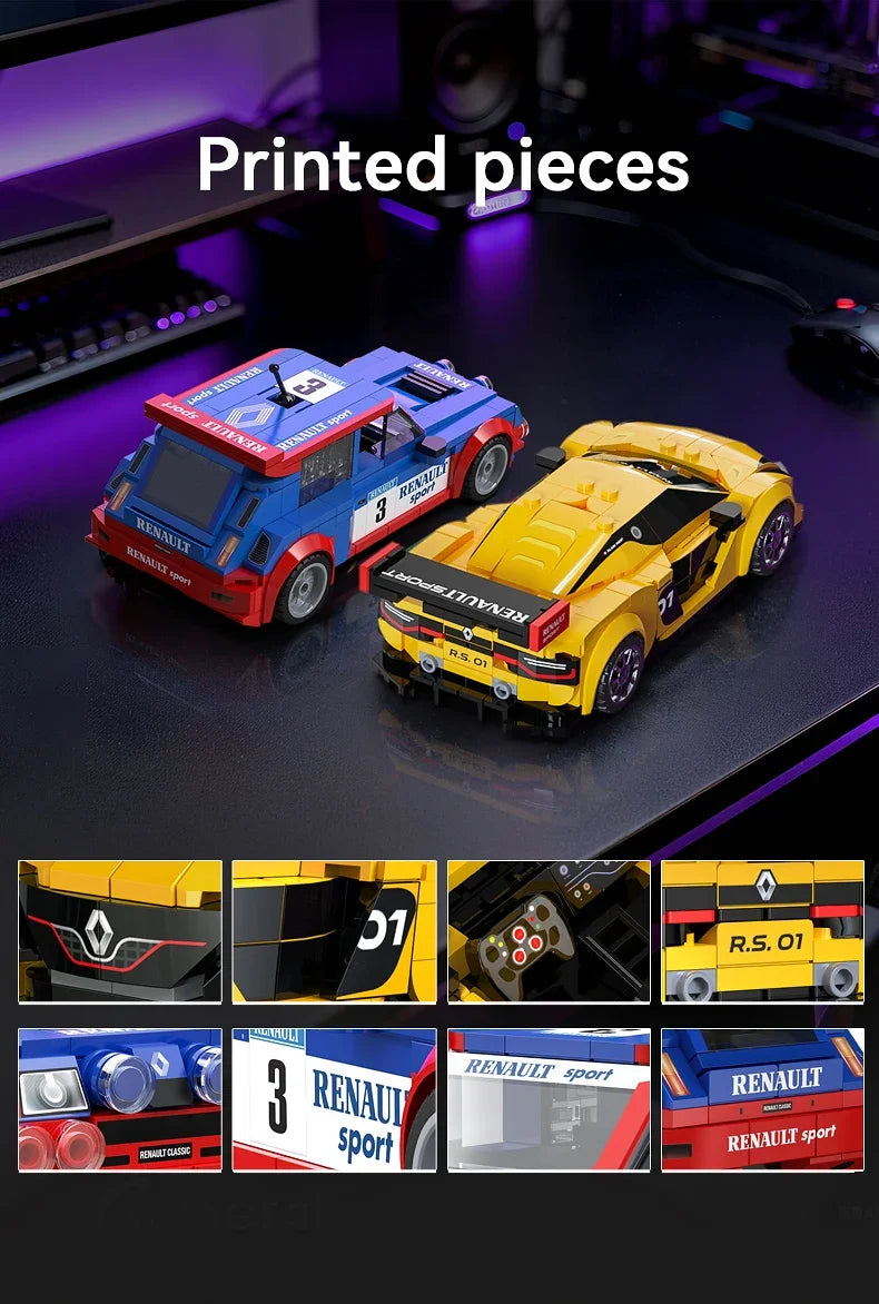 Cada 1:24 Building Block Maxi Turbo Car Set Renault Super Sports Car Retro Car Bricks Birthday Christmas Gift for Adult Boys