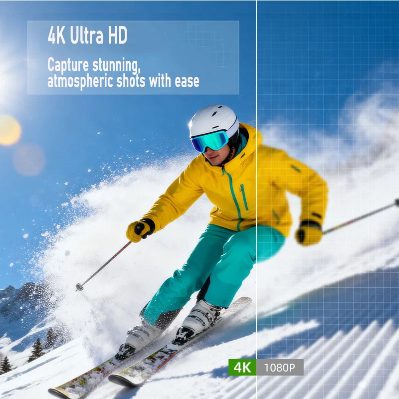 4K WiFi Pocket Camera — 330° Auto-Rotate Touchscreen Sport Cam