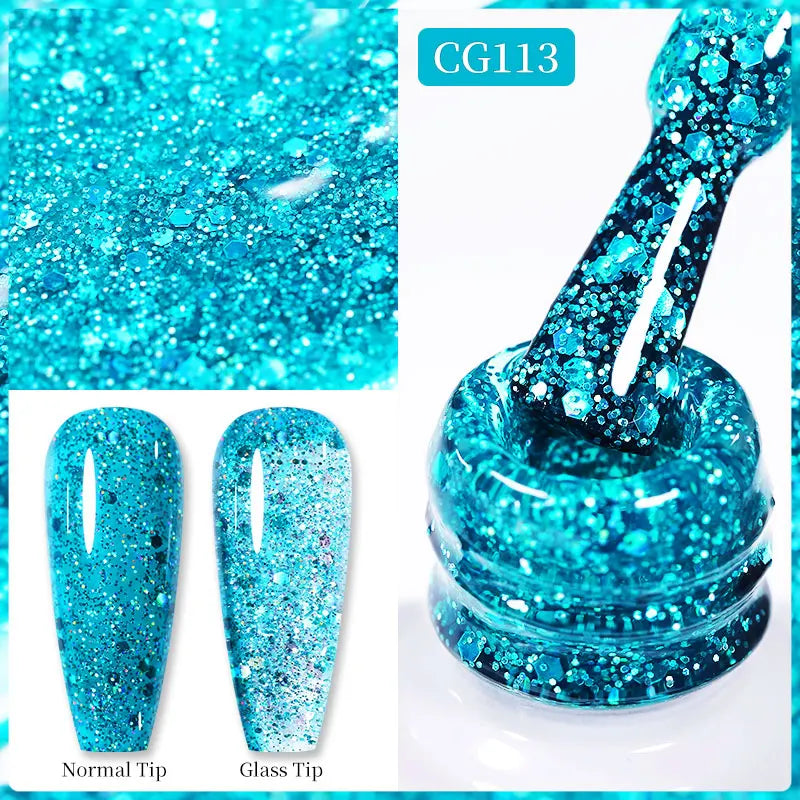 BORN PRETTY Christmas Green Glitter Gel Nail Polish 10ml Sparking Red Glitter White Gold Silver Santa Winter Snowflake Soak Off