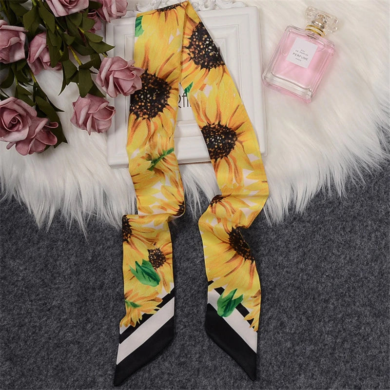 Tarot Constellation Silk Scarf for Women - Skinny Twill Neckerchief