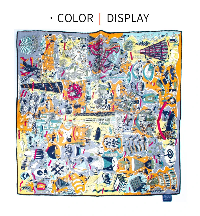 Women's Fantasy Print Square Scarf - 65cm Soft Neck Scarf