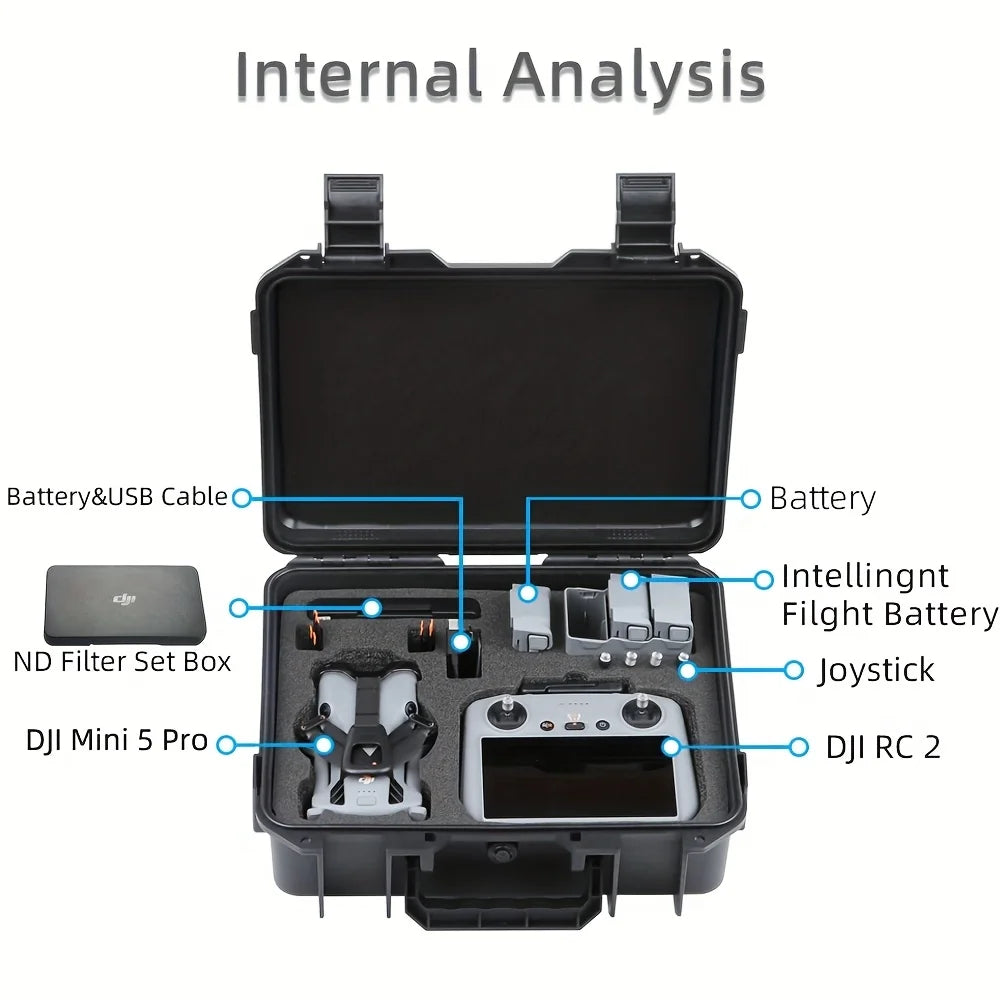 Suitable for DJI 5 Pro Storage Case, 5 Pro Explosion-Proof Case, Portable Hard-Shell Large Capacity Case
