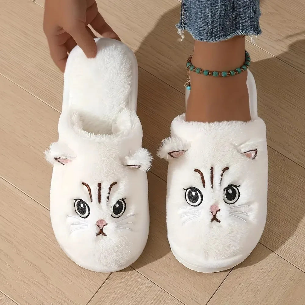 Women's Fuzzy Cat Slippers - Cute Animal House Shoes - photo 3