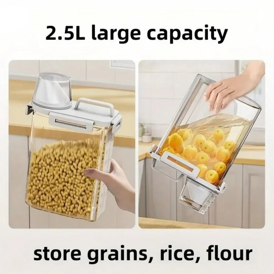 2.5L Airtight Grain Storage Bin - Covered Flour & Rice Container - photo 2
