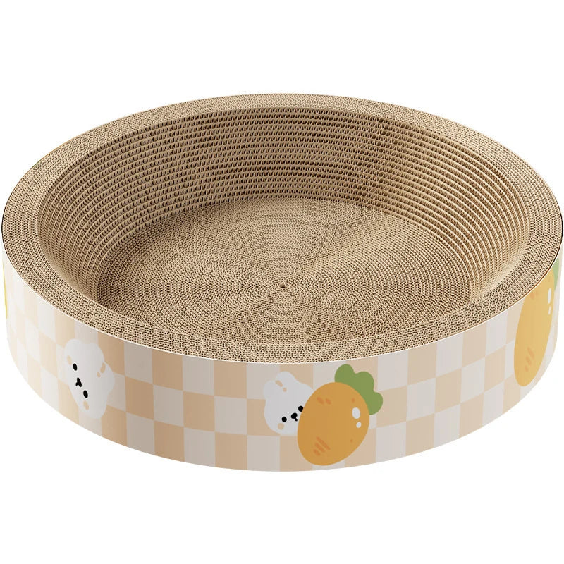 Round Cat Scratching Bed - Scratcher & Nap Spot in One