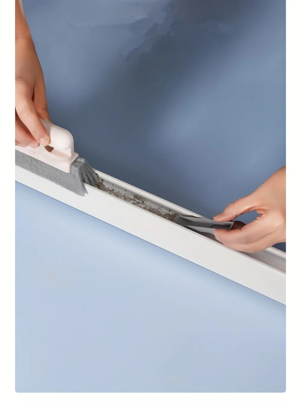 1pc universal window rail cleaning brush, easy to clean small gaps and frames, kitchen table cleaning tool
