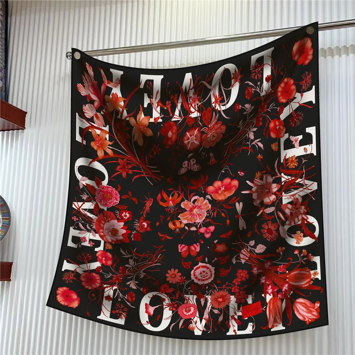 90cm Elegant Floral Silk Scarf for Women - Versatile Fashion Accessory