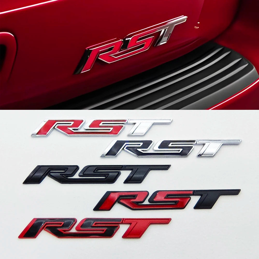 3D Metal Car Sticker RST Logo Front Grill Emblem Trunk Fender Badge For Chevrolet Tahoe Silverado Suburban Colorado Accessories