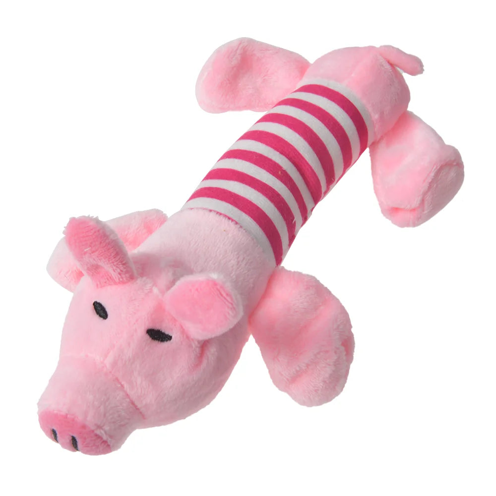 Plush Animal Squeaky Dog Toys - Tiger, Penguin, Fox & More - photo 21