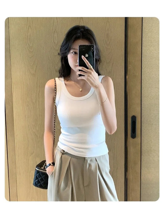 Women's Knitted Tank Top - Thin Basic Round Neck Sleeveless, Sizes M-XL - photo 6