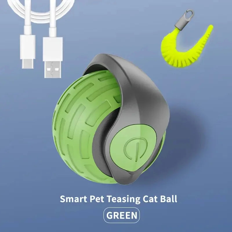 Smart Electric Rolling Cat Toy Ball – USB Rechargeable Automatic Interactive Teaser | Moving Bouncing Ball for Cats