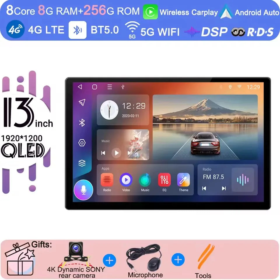 13 inch Android 15 Carplay Auto Car Radio Multimedia For  Chevrolet Silverado 3 GMTK2 2014 2015 2016  2017 2018 Autoradio