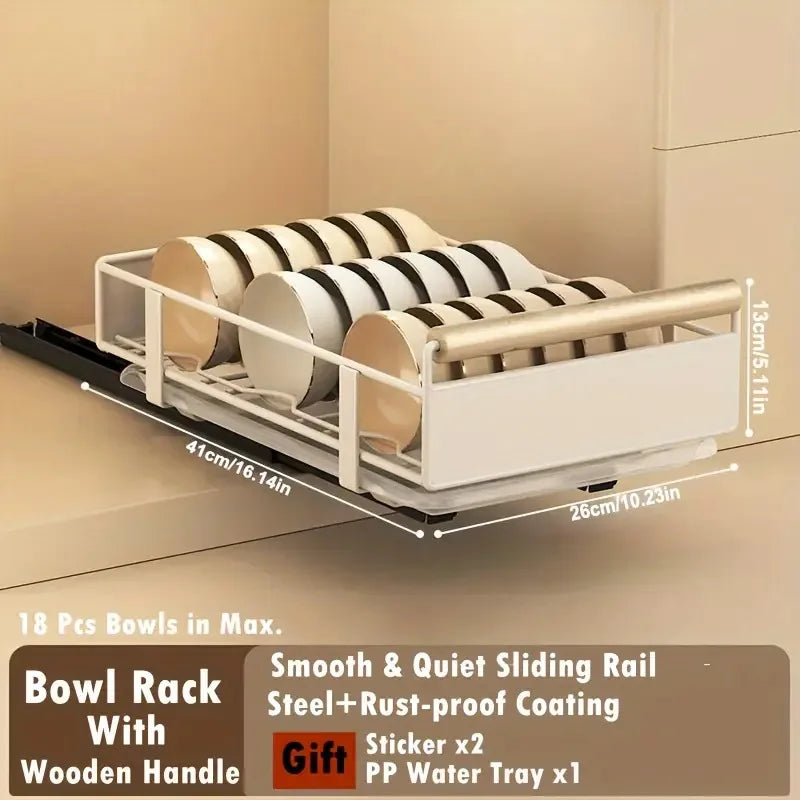 Pull-Out Kitchen Drawer Organizer - Sliding Rack for Plates and Bowls - photo 7